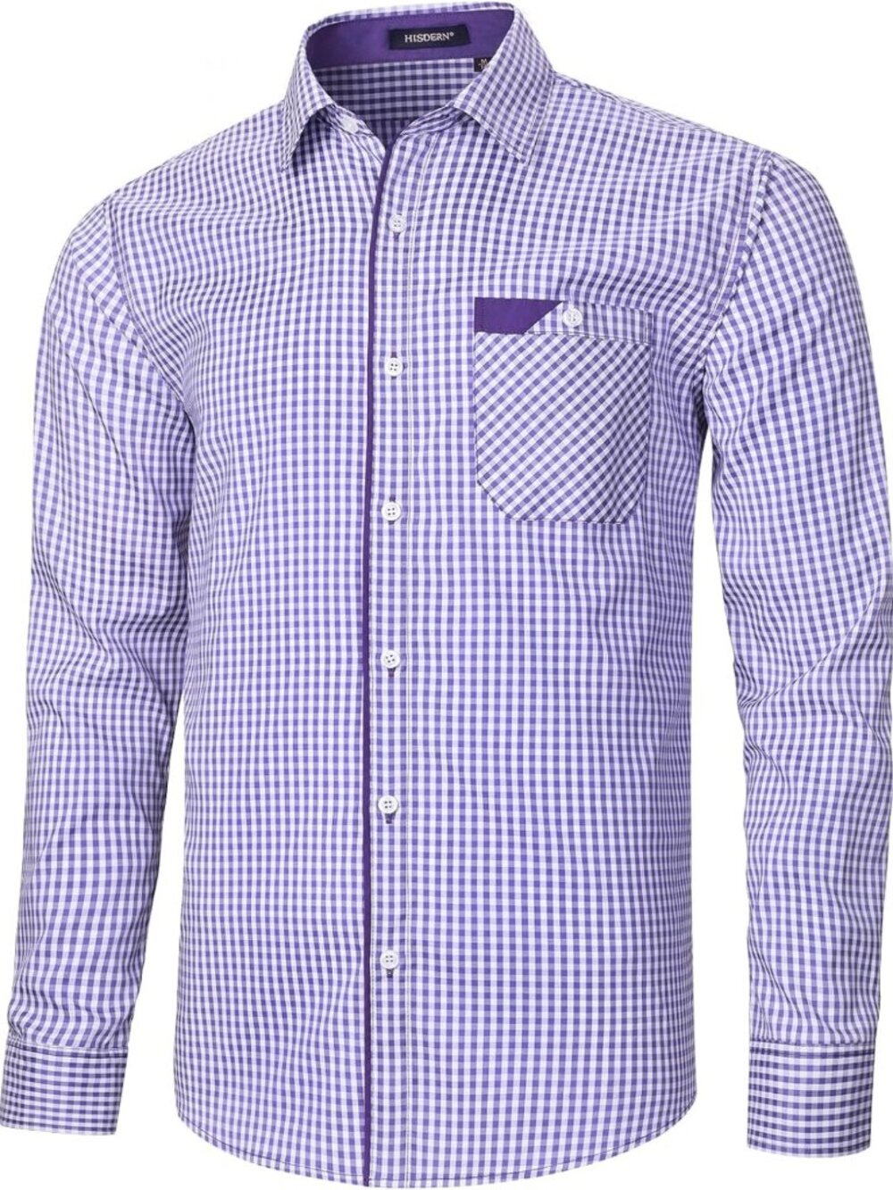 Stylish Plaid Dress Shirt for Men | Long Sleeve, Wrinkle-Free, Casual & Business